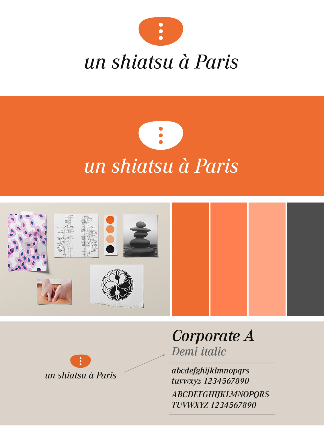 Un shiatsu à paris - -dentité visuelle - logo- print et moodboard