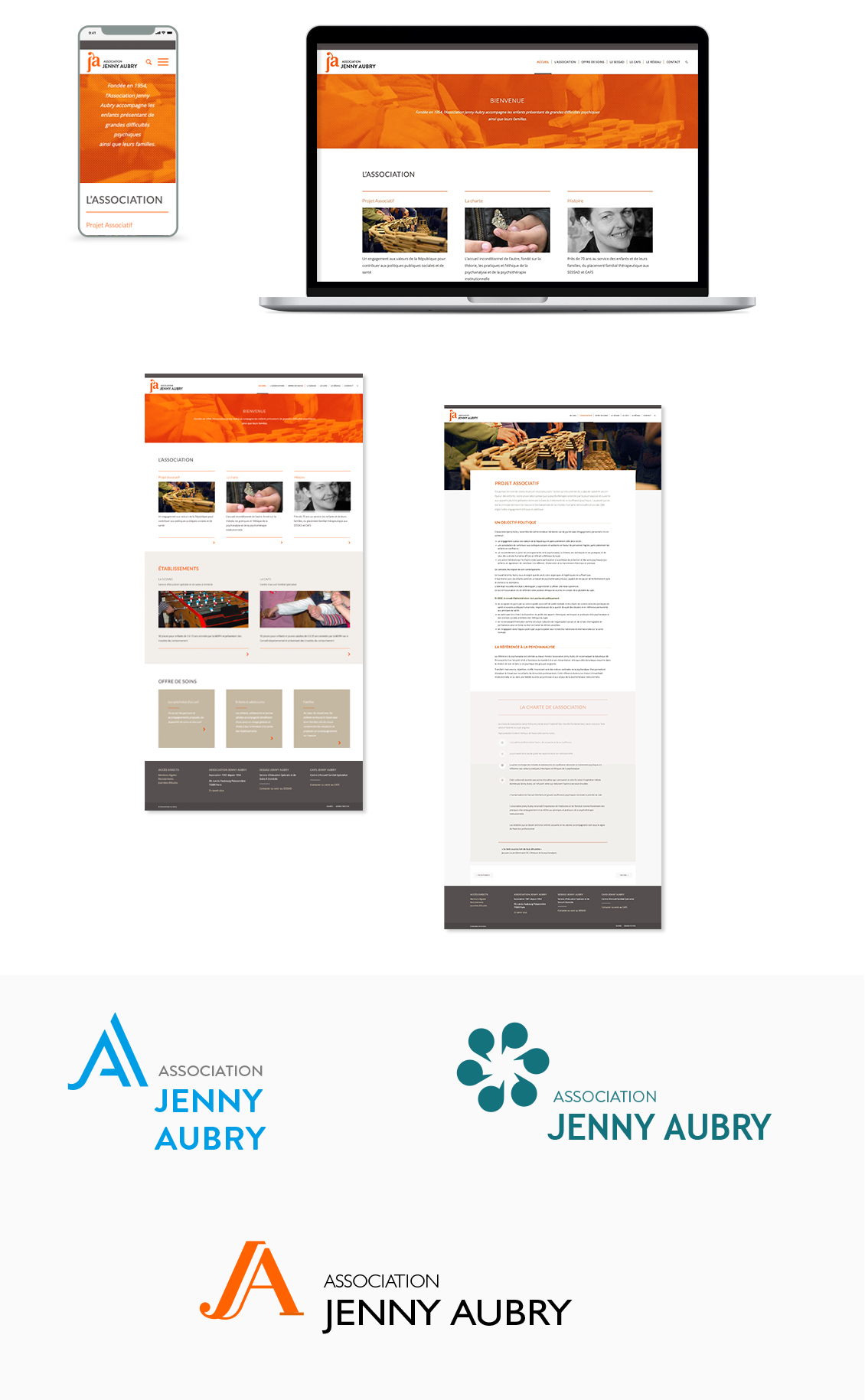 Association Jenny Aubry - identité visuelle - logo et website