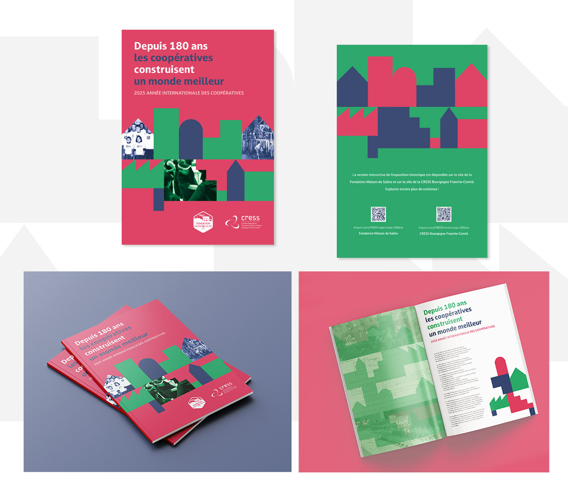 Couverture journal d'exposition 180 ans coopérativisme - graphisme print